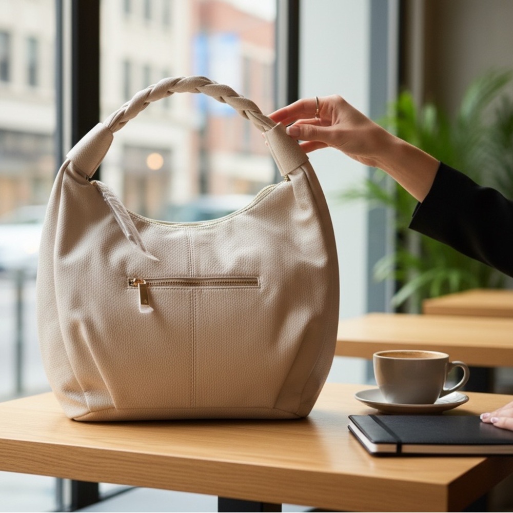 Elegant Cream Hobo Bag